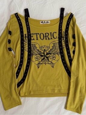 D.I.A Mustard Graphic Long-Sleeve Top